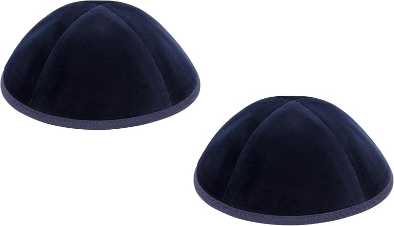 Yarmulke terciopelo azul marino pack 2 tallas 3-6