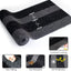 Alfombra césped artificial 6x8ft color negro gris rayas