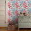 Papel tapiz vintage hortensias colibrí autoadhesivo