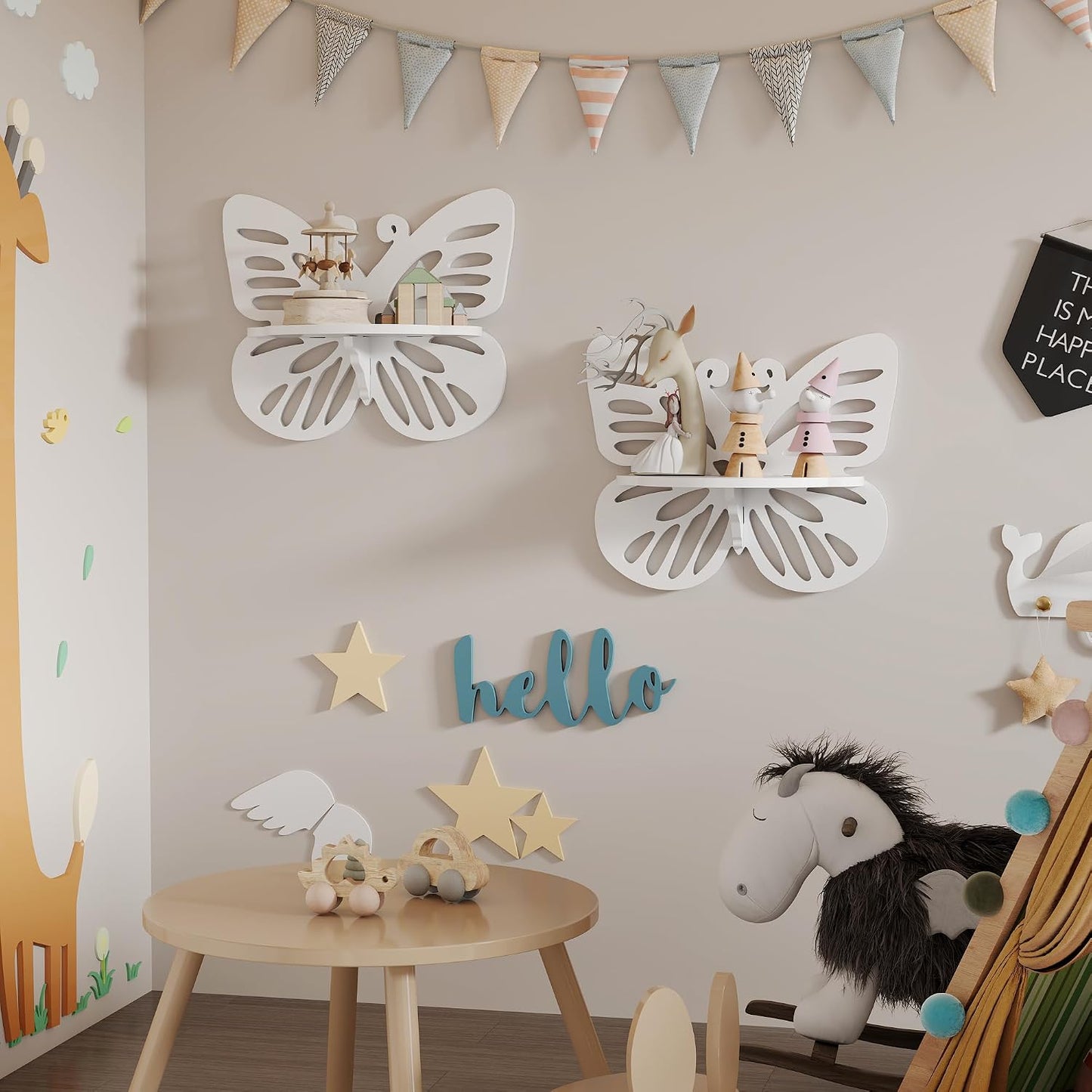 Estante de pared 2 niveles para habitación de niños