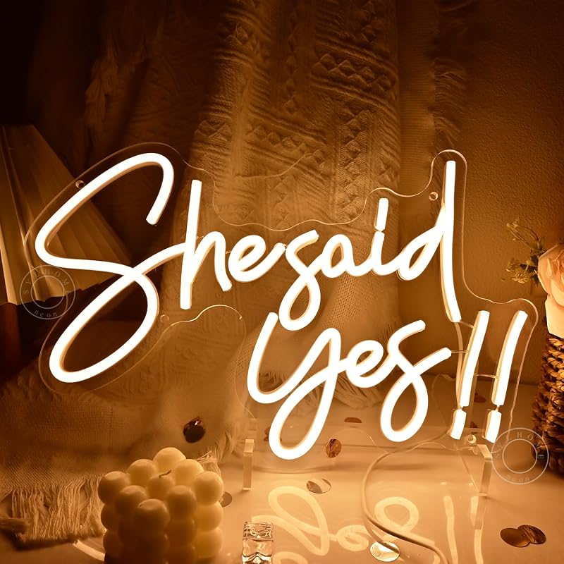 Cartel neón LED She Said Yes 15.8x10.2pulg USB 5V