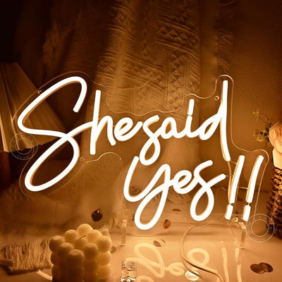 Cartel neón LED She Said Yes 15.8x10.2pulg USB 5V