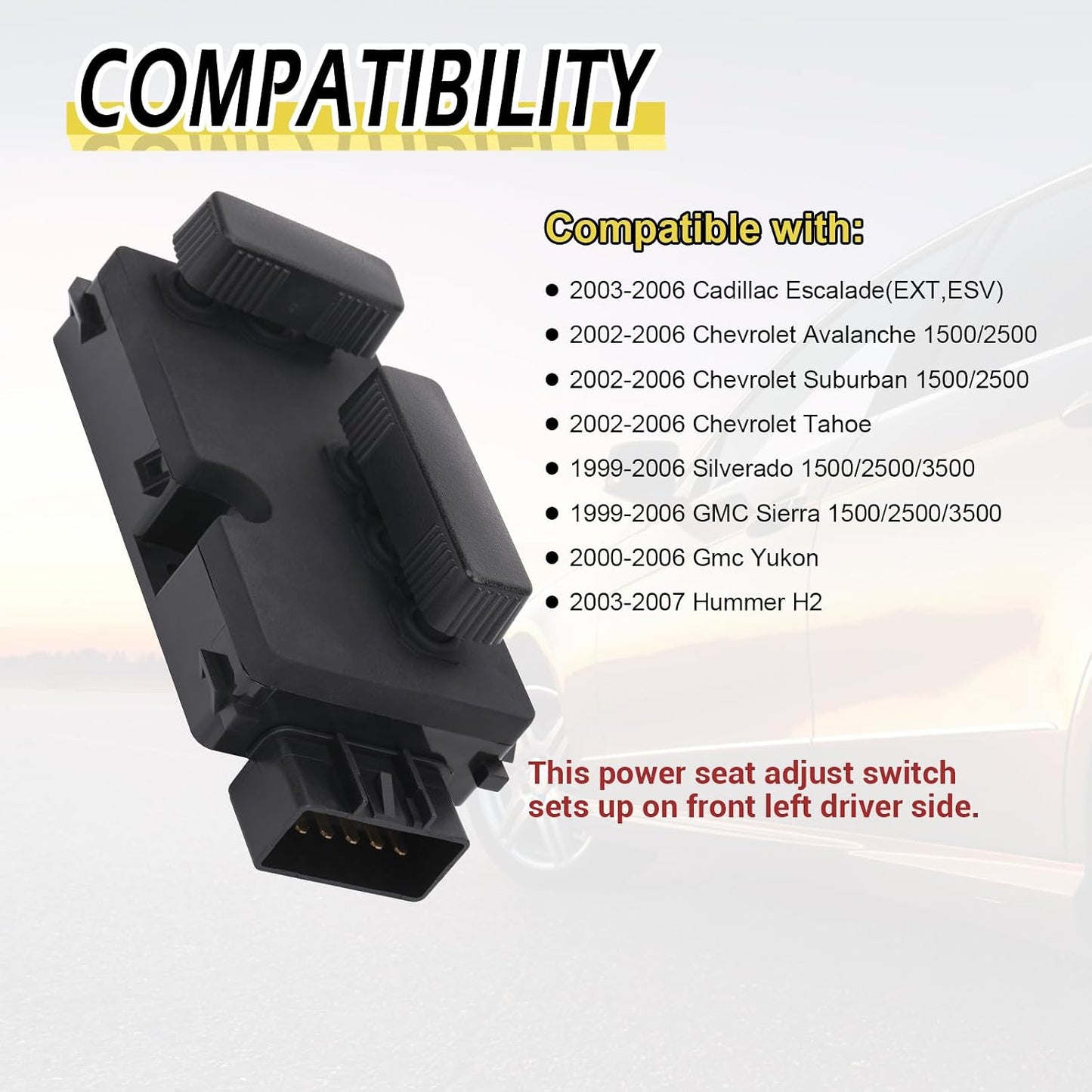 Interruptor asiento eléctrico 8 vías comp Chevrolet GMC