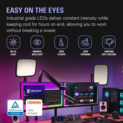 Luz estudio 2800 lúmenes ajustable streaming