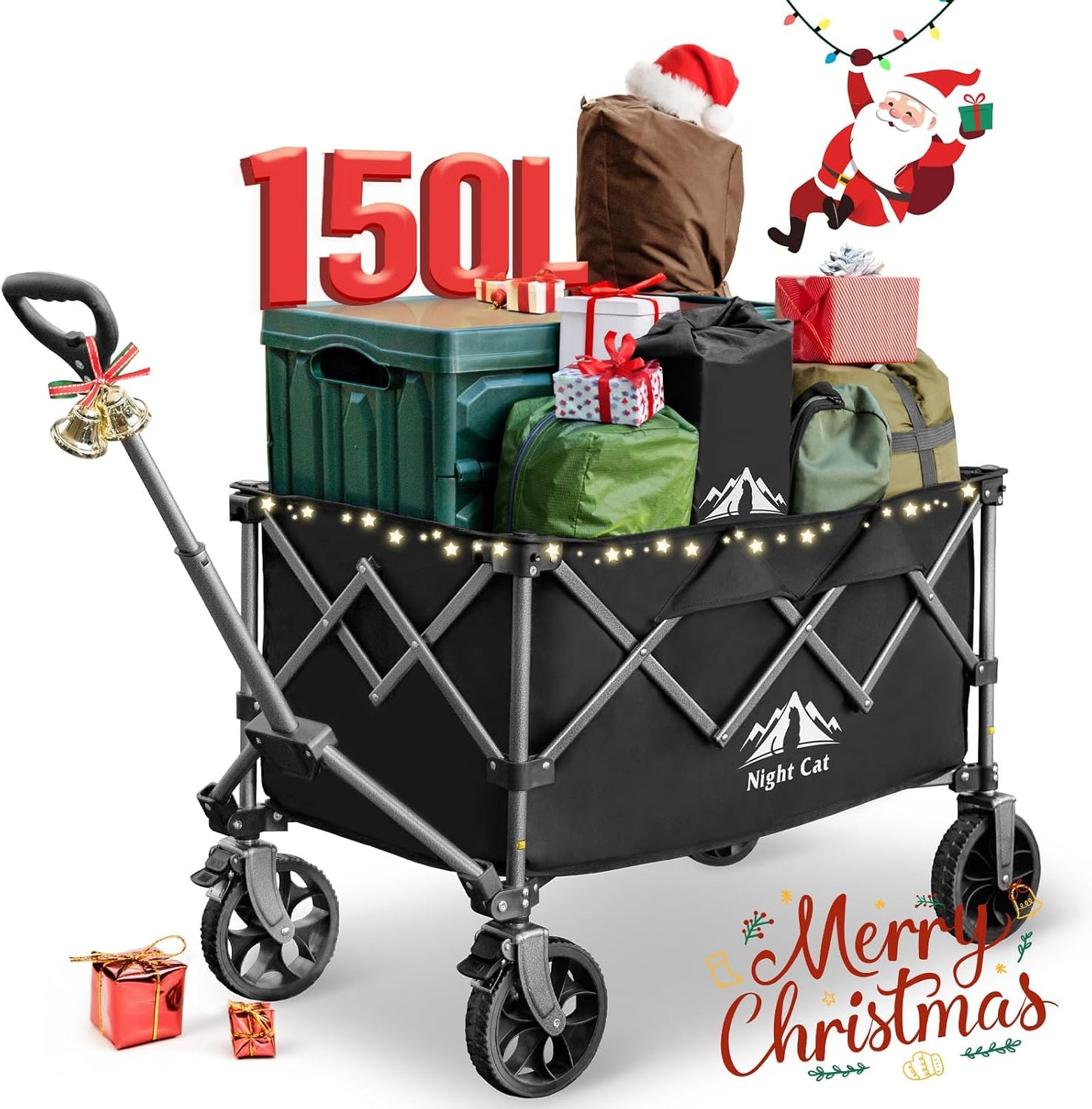 Carrito plegable para acampar 150L con ruedas resistente
