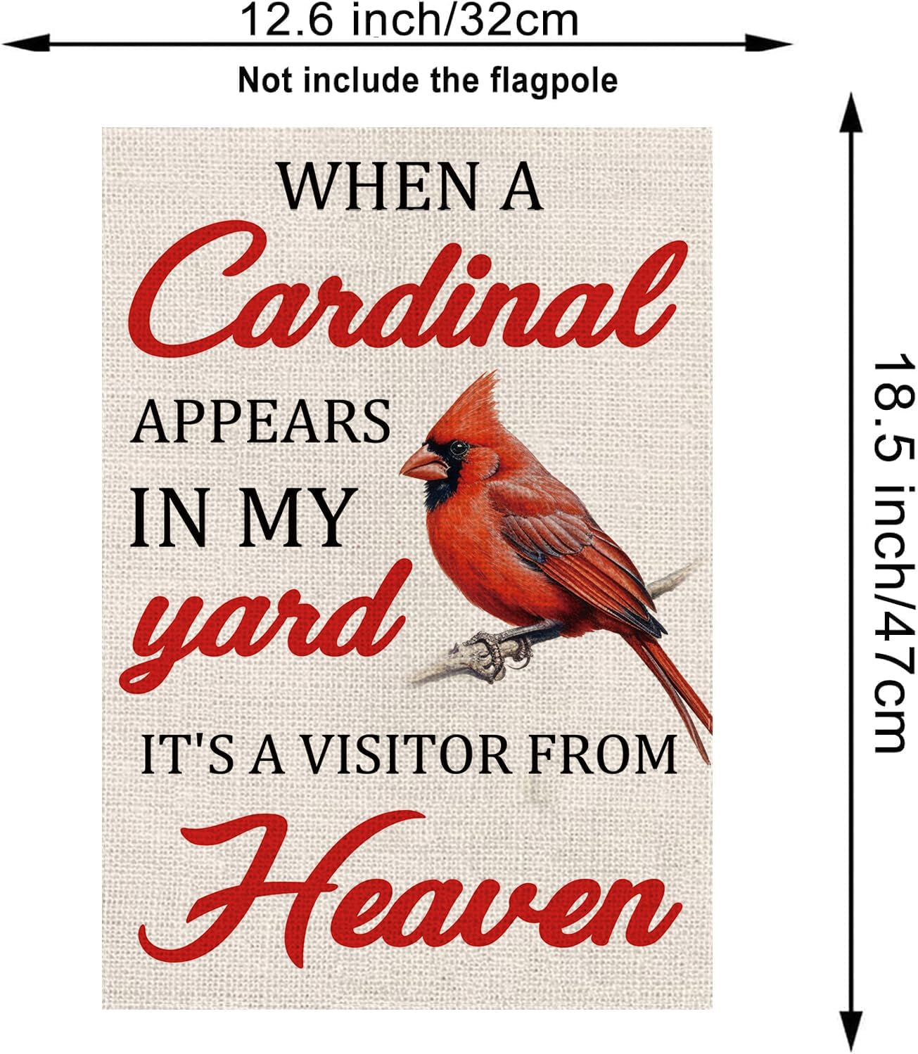 Bandera jardín cardenal doble cara 12.5x18"