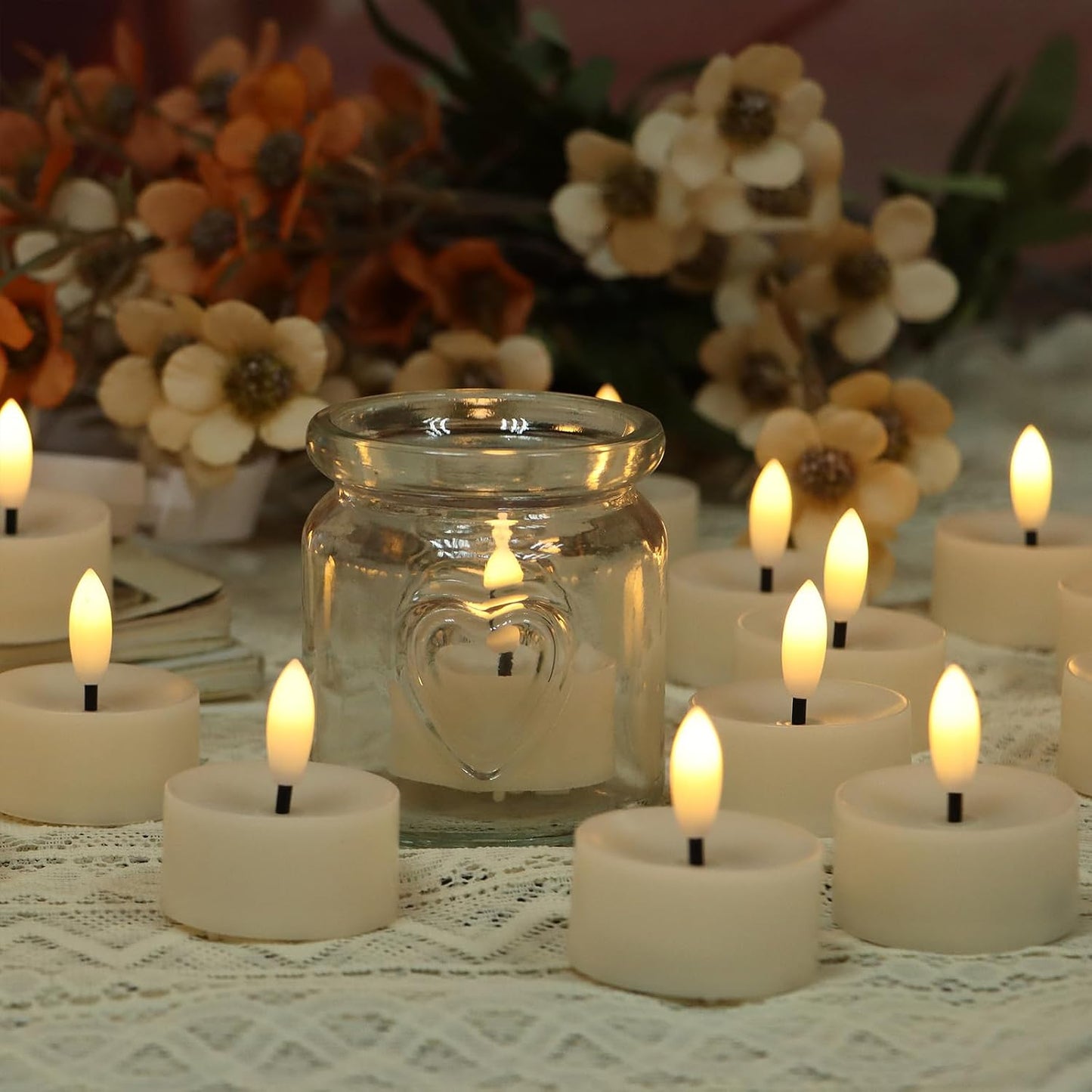 Velas LED sin llama con pilas para fiestas y hogar set 50