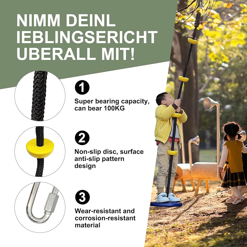 Cuerda escalada con plataformas y columpio para niños