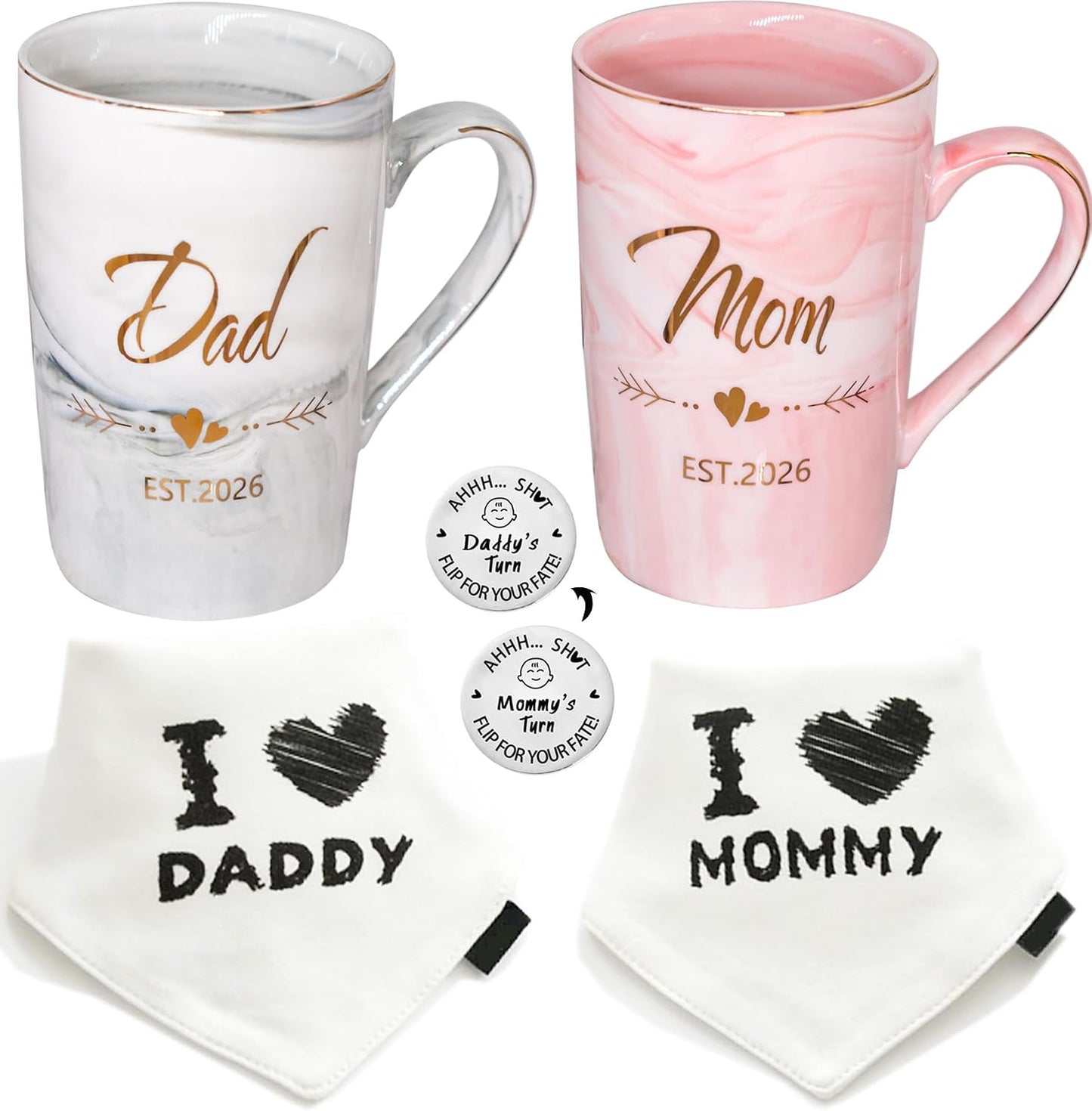 Tazas para parejas i love mommy daddy regalo embarazo