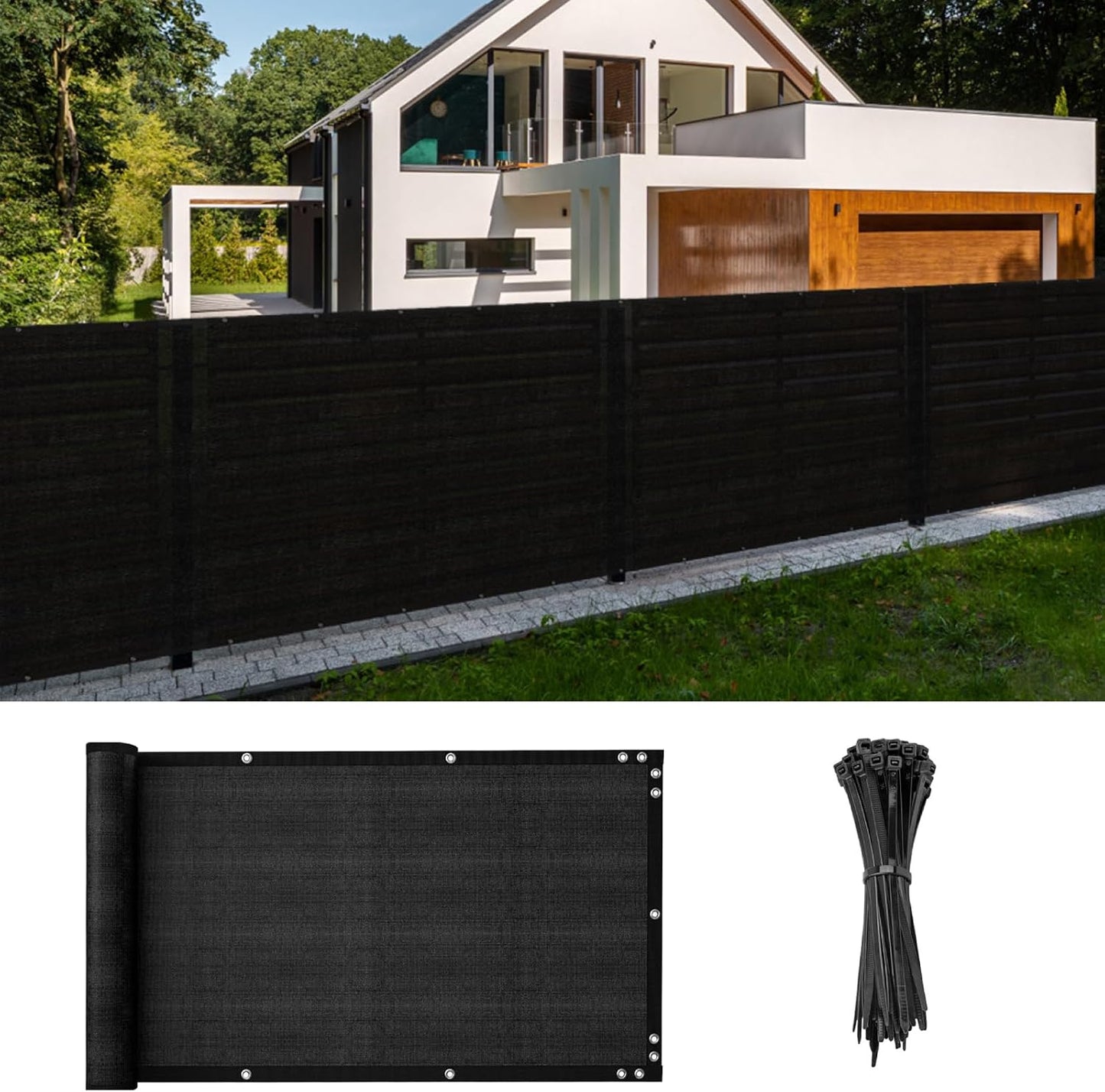 Pantalla privacidad 3x50pulg malla servicio pesado patio