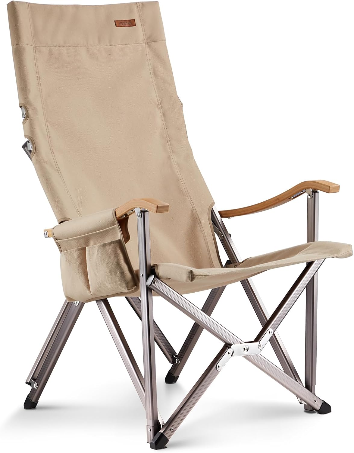 Silla camping respaldo alto plegable resistente con bolsa