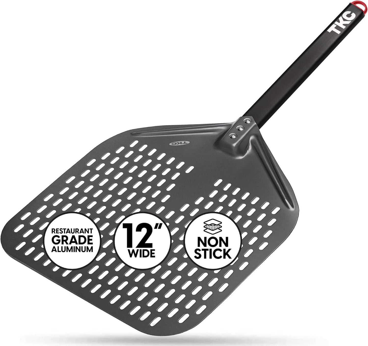Pala perforada pizza metal 12pulg comp Ooni negro