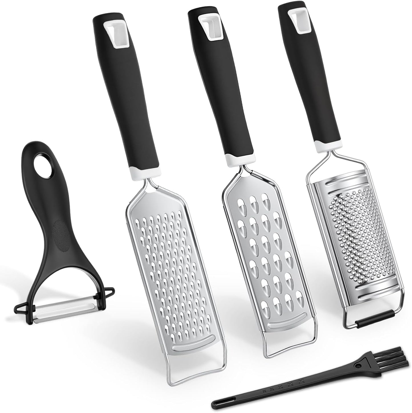 Set 5 Ralladores Queso Acero Inox para Parmesano Jengibre Ajo