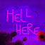 Letrero neón Hello There LED USB para bar hotel cafetería