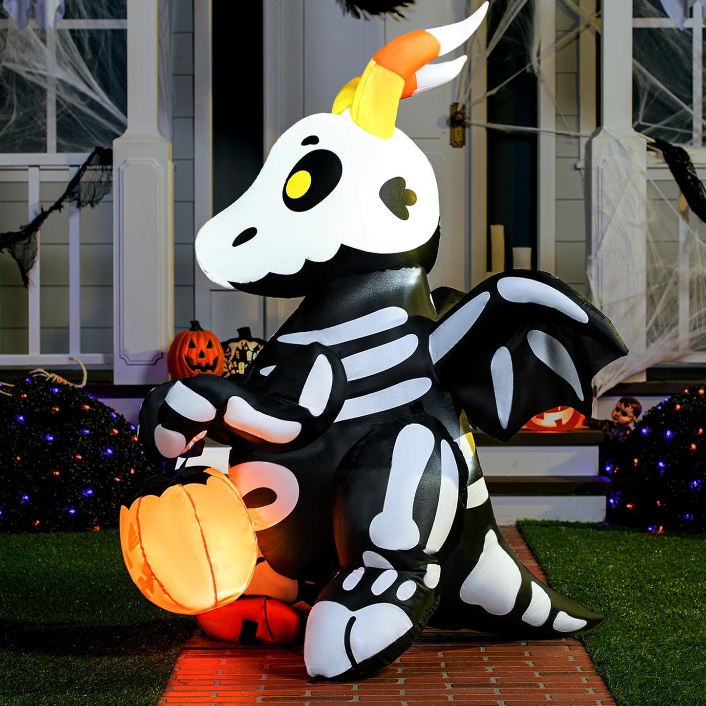 Esqueleto dragón inflable 5ft LED para Halloween exterior