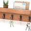 Soporte llaves pared estilo granja con 4 ganchos madera