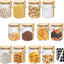 12 Tarros Vidrio con Tapas y Cucharas Bambú 17oz para Cocina