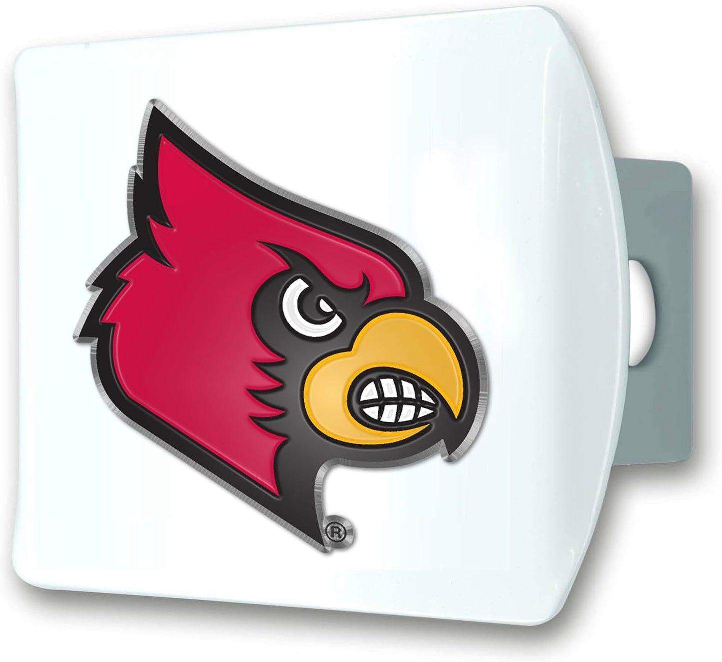 Cubierta enganche Univ. Louisville blanco emblema metal