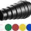 Kit snoot aluminio con rejilla y 5 filtros gel para Bowens