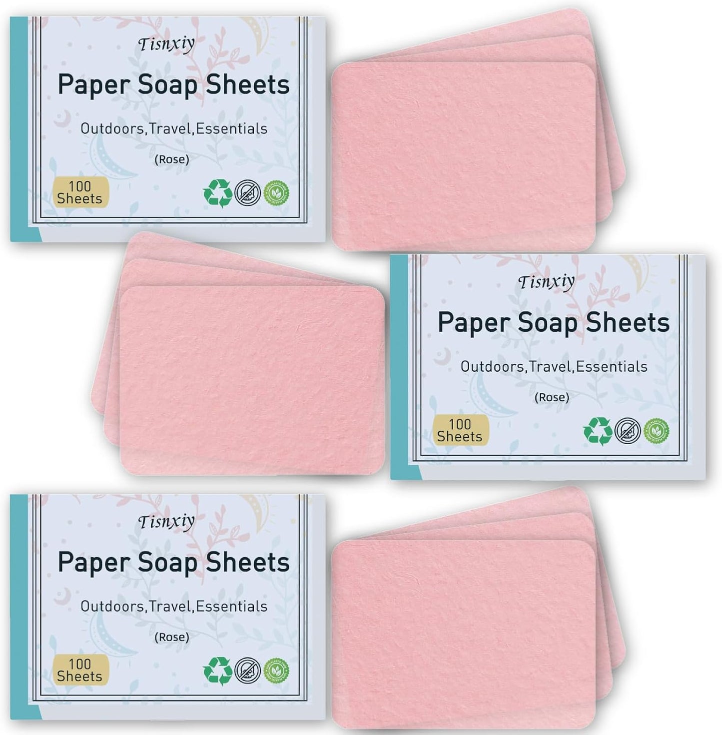 Hojas jabón papel viaje camping senderismo 300 pzas
