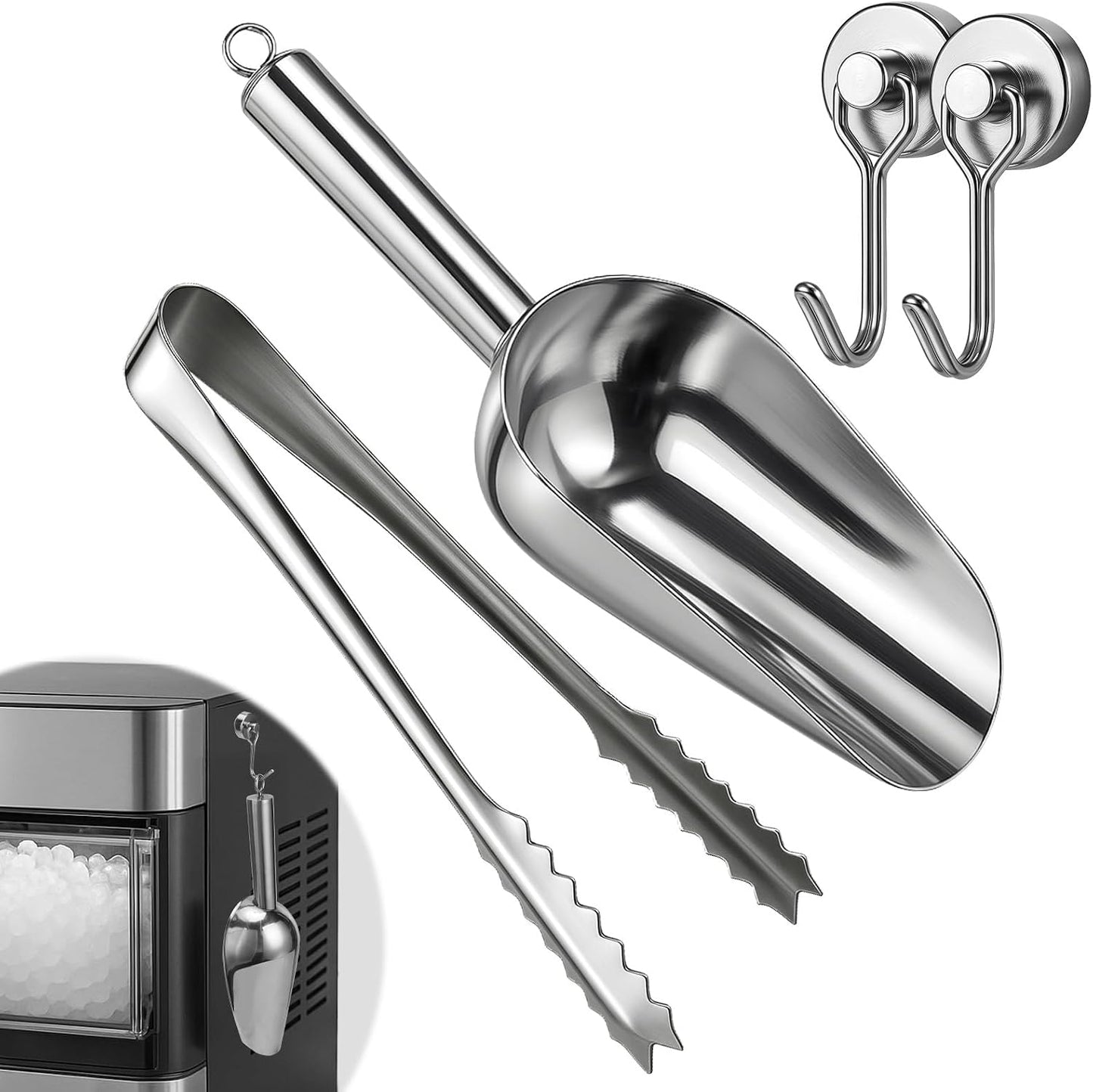 Cuchara hielo acero inox con ganchos magnéticos para Ge Opal 2.0
