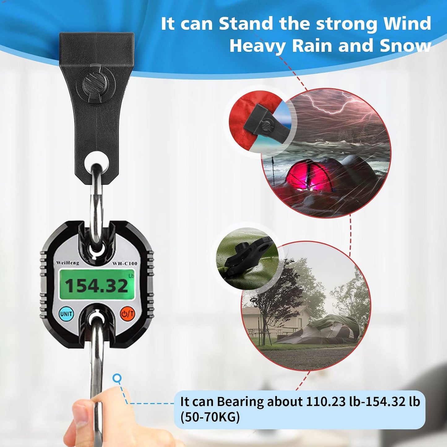 Clips lona resistente pack 48 para camping toldos automóvil
