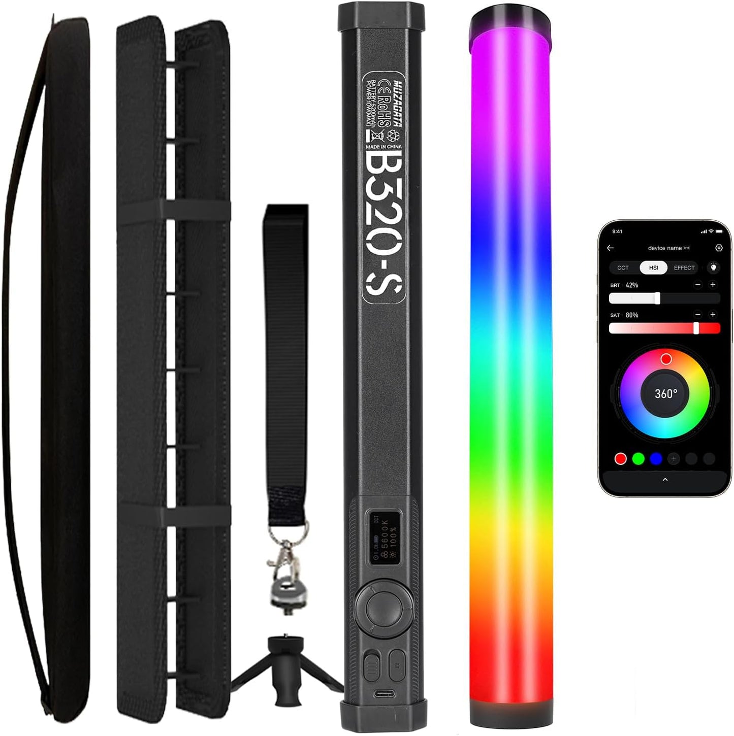 Barra luz RGB magnética 5200mAh 2500K-9900K estudio vlog