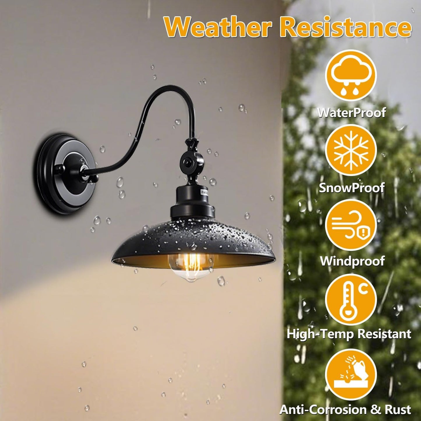 Luz pared exterior negro mate cuello cisne 9.8"