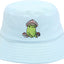 Sombrero cubo bordado rana con hongo unisex