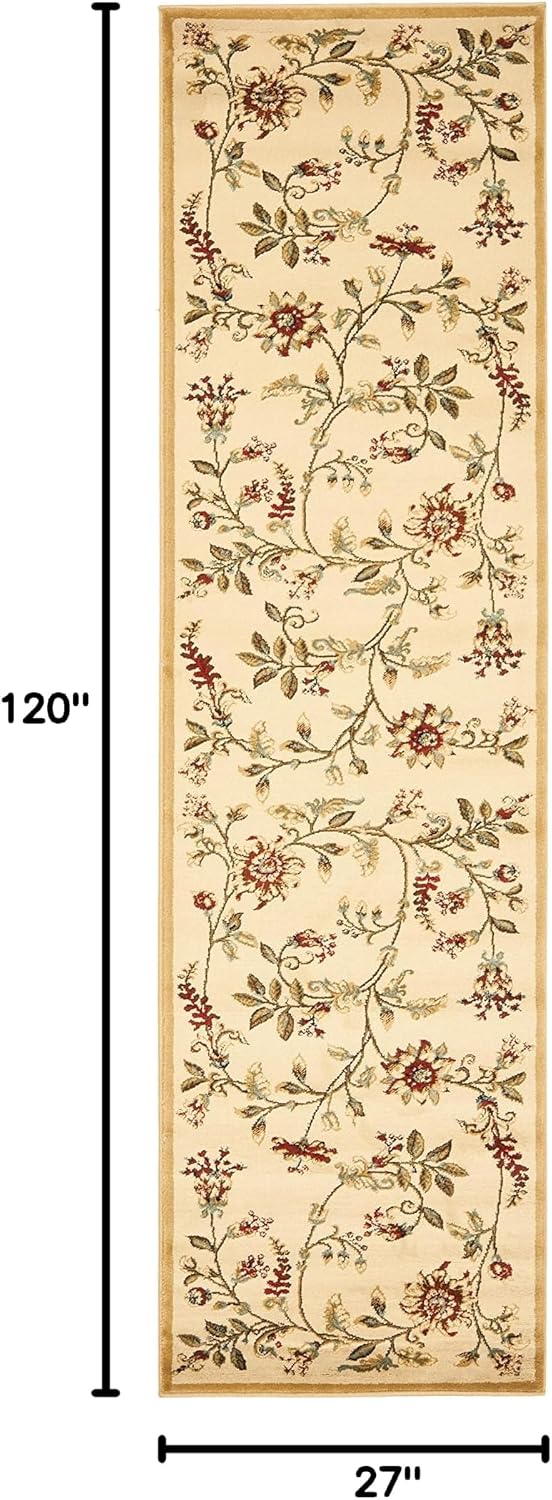 Alfombra pasillo 2ft3pulg x 10ft marfil multicolor