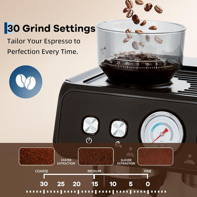 Máquina acero inox bomba 20 bar tanque 2.8l espumador leche