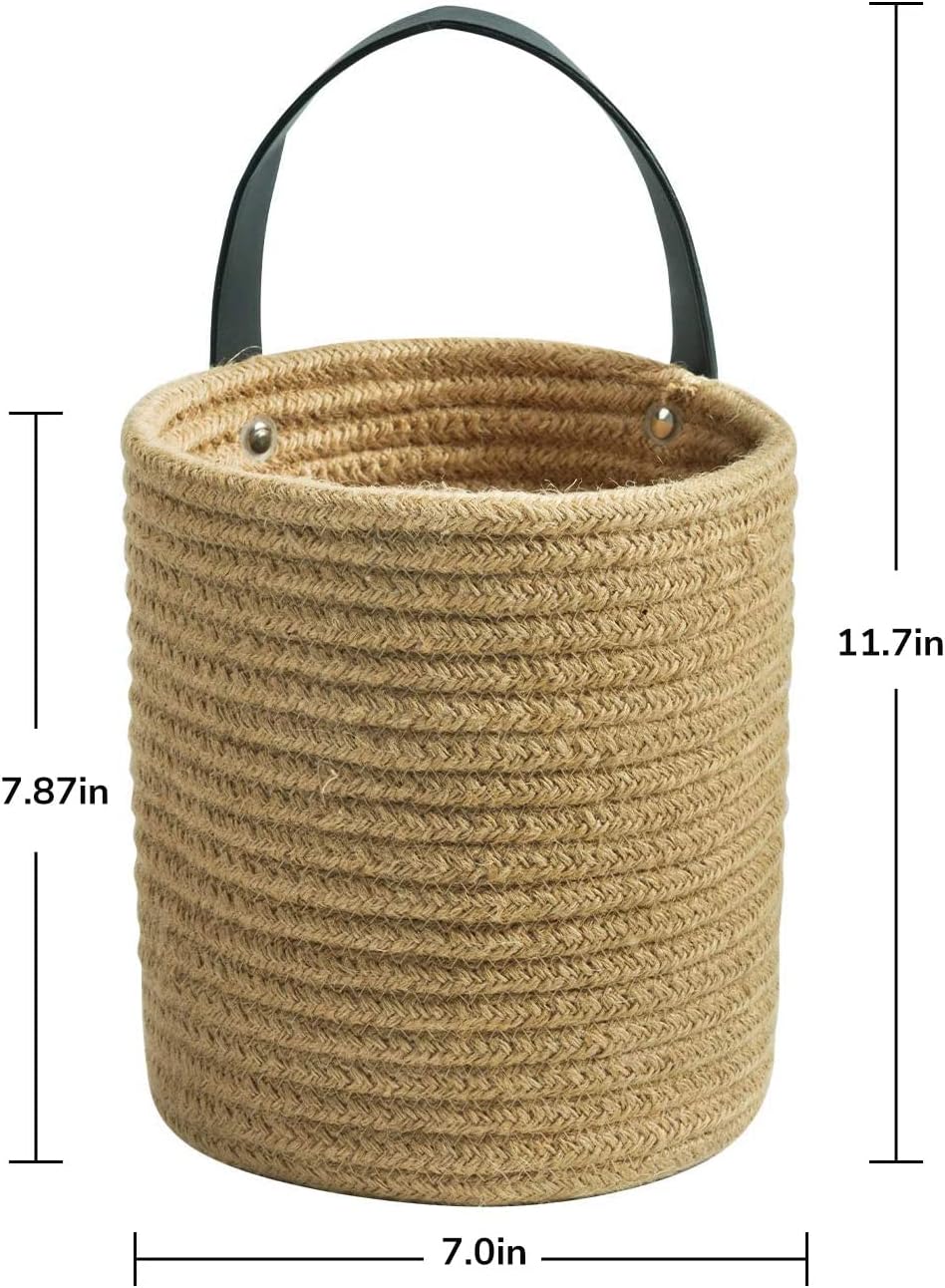 2 Cestas colgantes yute tejida para plantas boho 7.87x11.7"