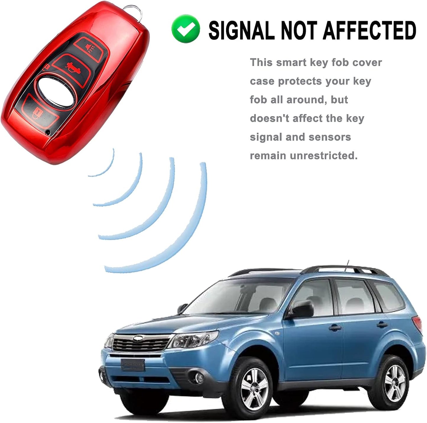 Funda llavero TPU Subaru Legacy Forester rojo