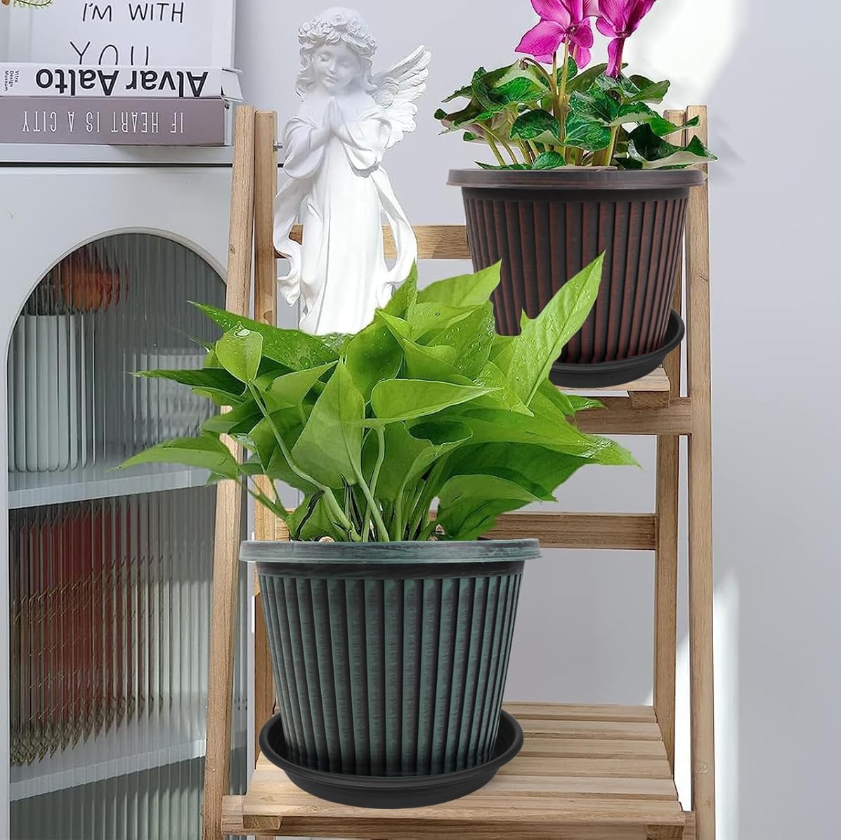 2 Bandejas Plástico 12" para Plantas Interiores