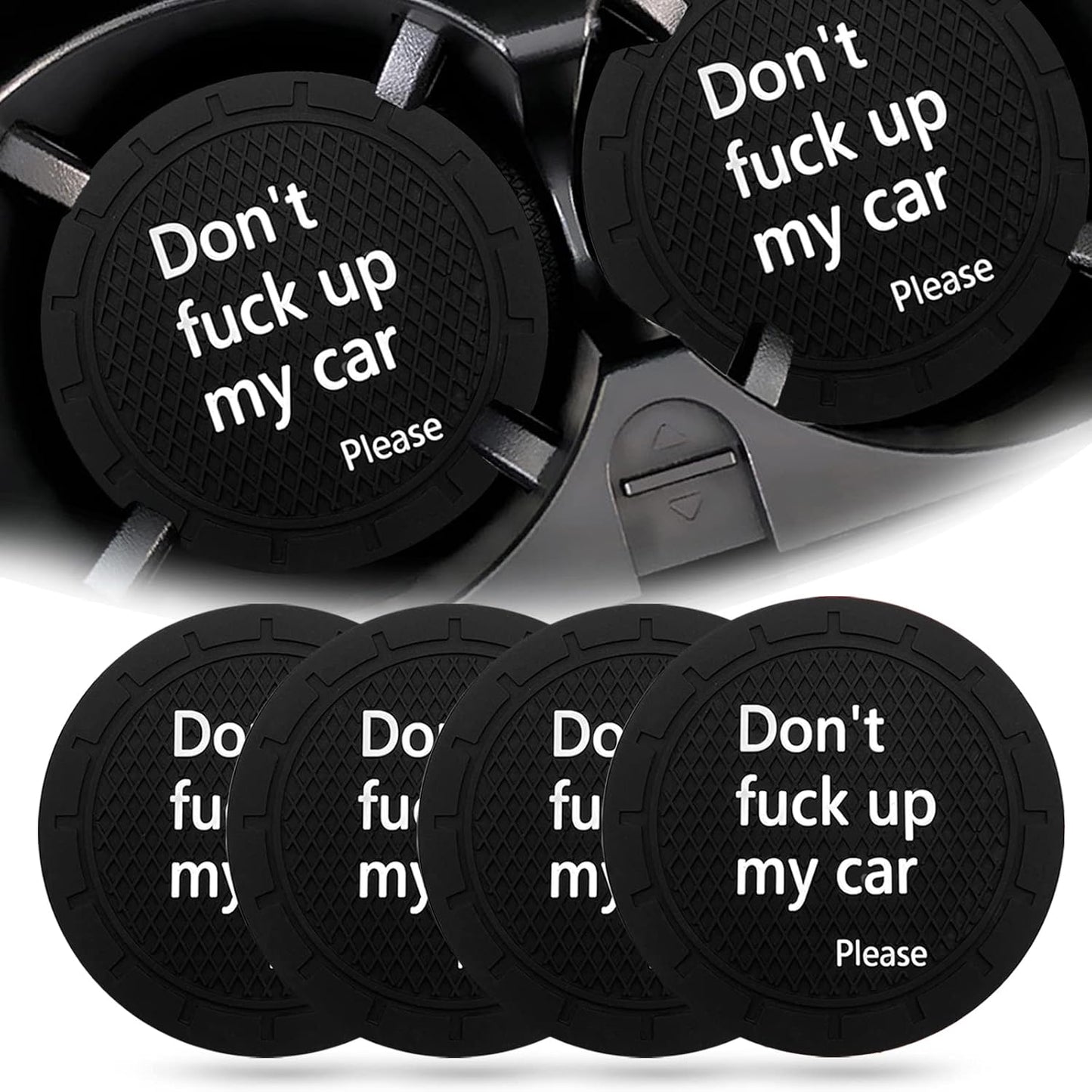 Portavasos antideslizante para auto con decoración