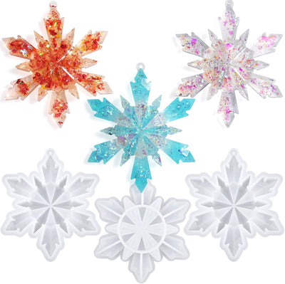 Moldes resina copo nieve Navidad 3 pzas grandes