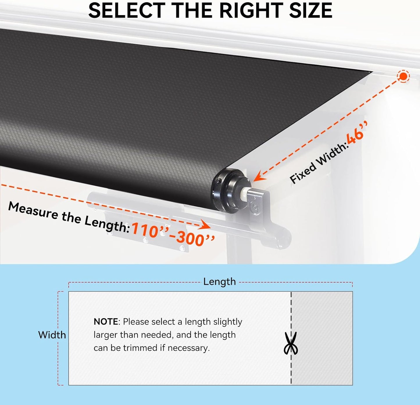 Tela toldo deslizante universal 300pulg color negro