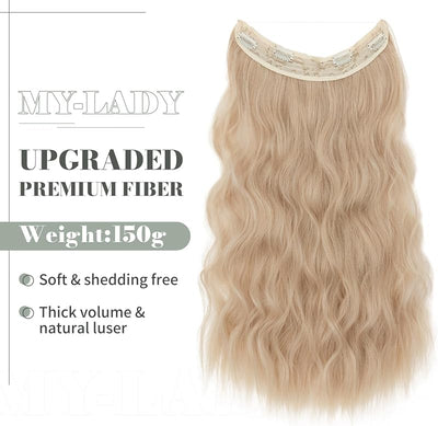 Extensiones cabello alambre invisible 24pulg diadema transparente