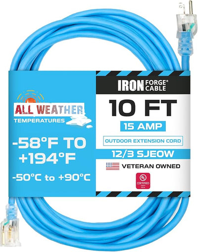 Cable extensión 10ft 12/3 para uso interior y exterior