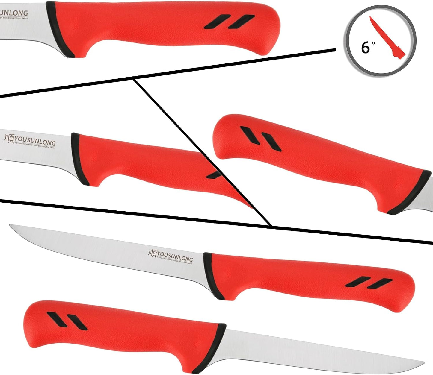 Cuchillo chef 6pulg acero alto carbono mango antiderrap