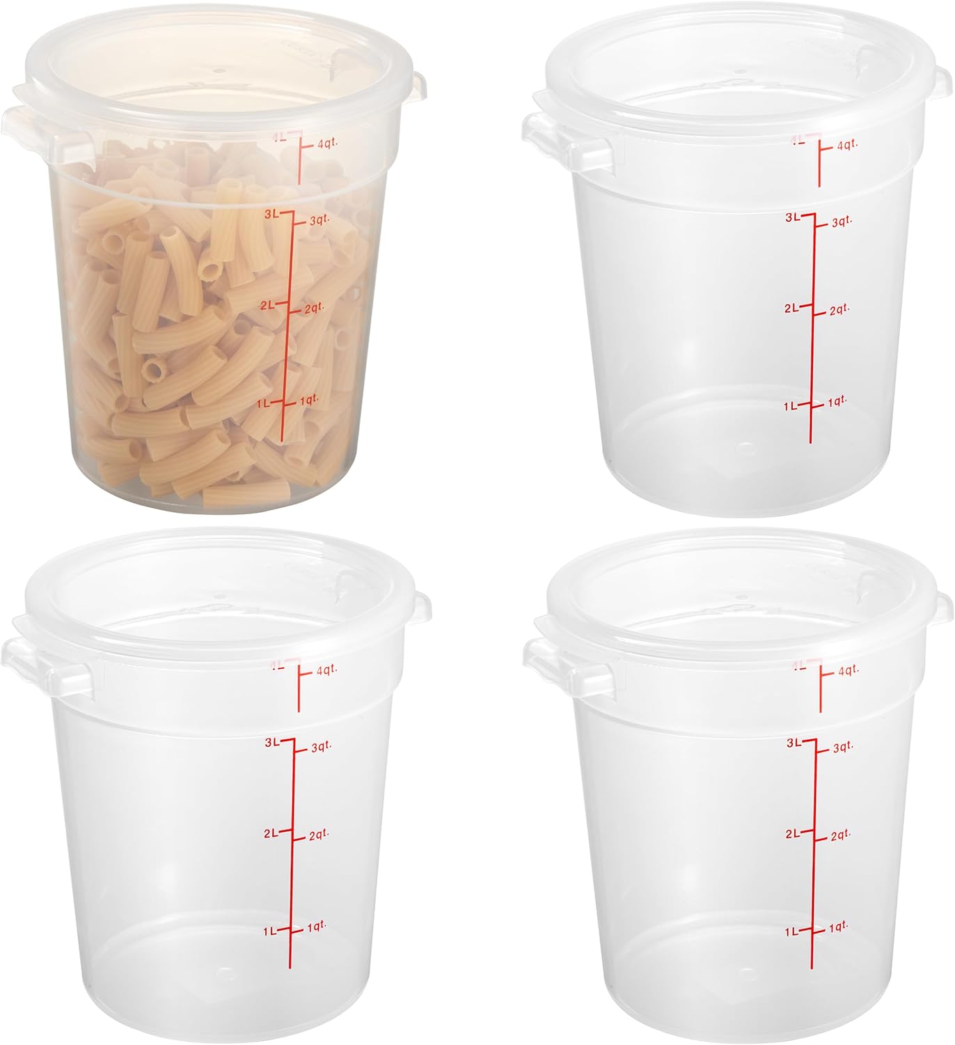 Envase alimento translúcido 4qt con tapa set 4