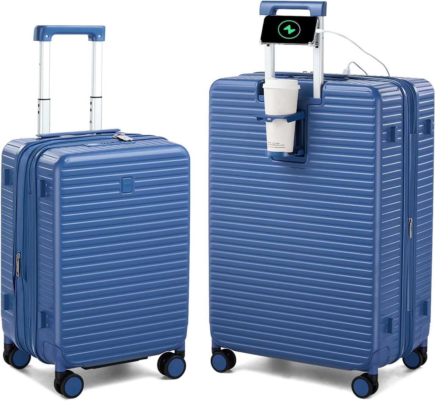 Maleta viaje con portavasos, soporte teléfono y cargador