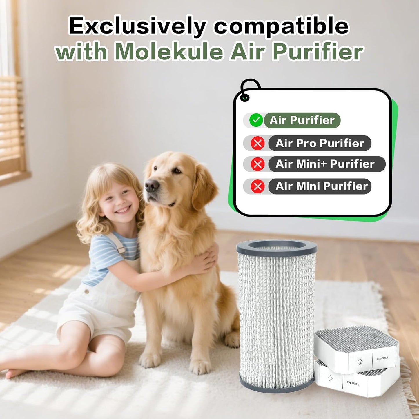 3 Filtros Repuesto Purificador Aire Molekule