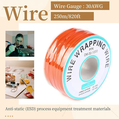 Cable naranja sólido cobre estañado 30awg 820.2pies para PCB