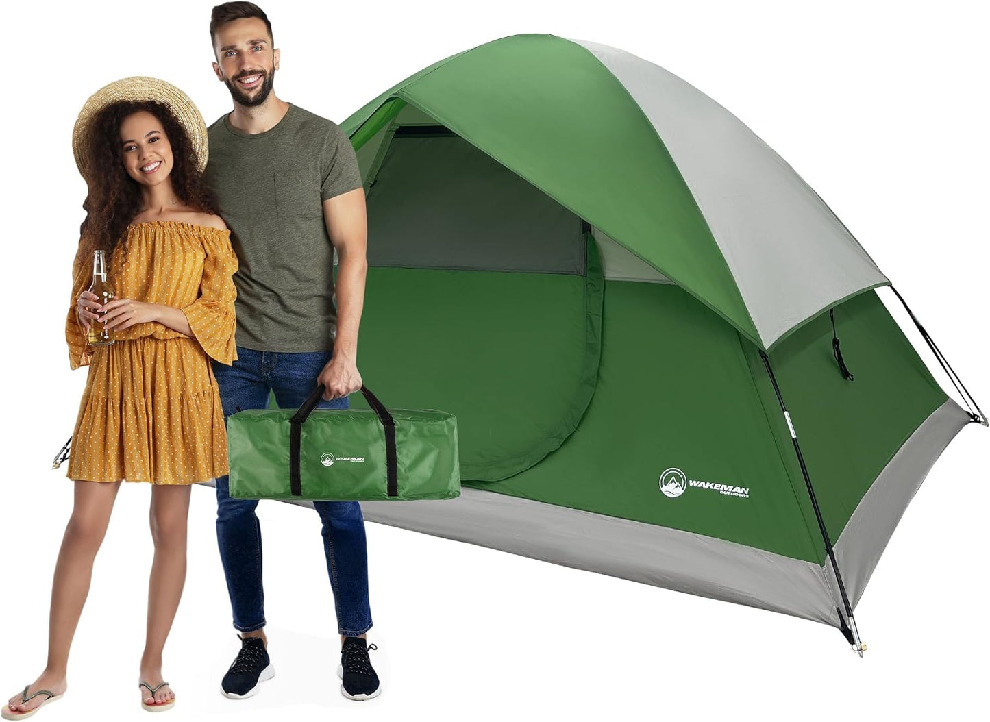 Tienda campaña 4 personas con cubierta lluvia