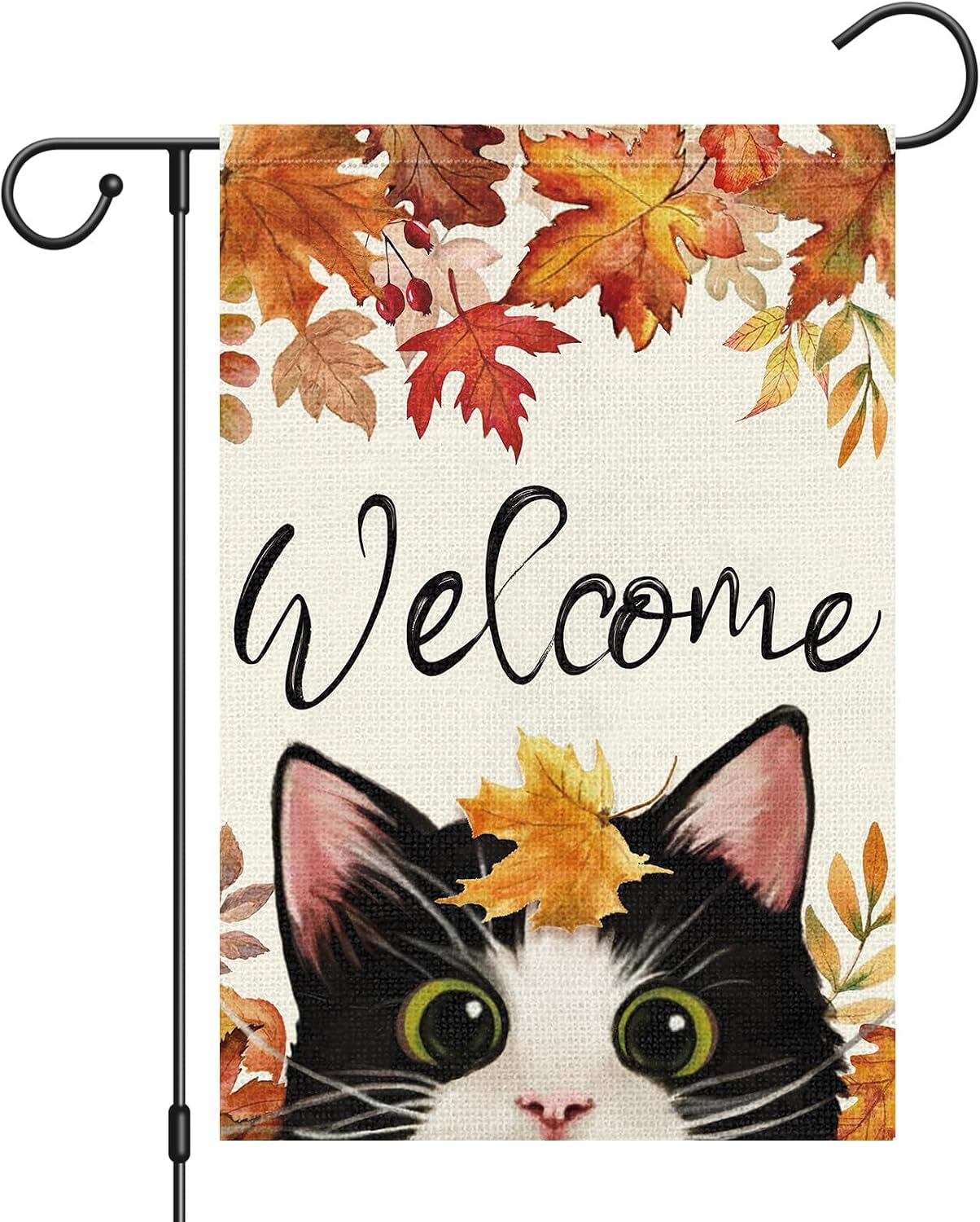 Bandera jardín otoño 12x18pulg arpillera doble cara vertical