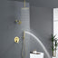 Set ducha dorado cepillado 12pulg con lluvia y baño de mano