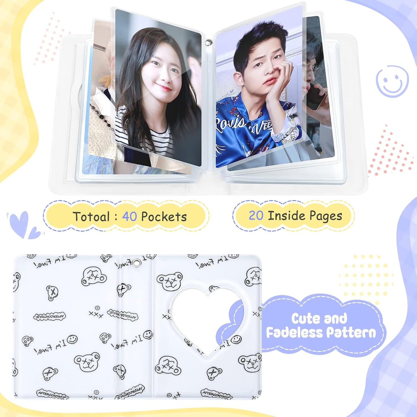 Carpeta Kpop 3pulg soporte fotos 40 bolsillos colgante