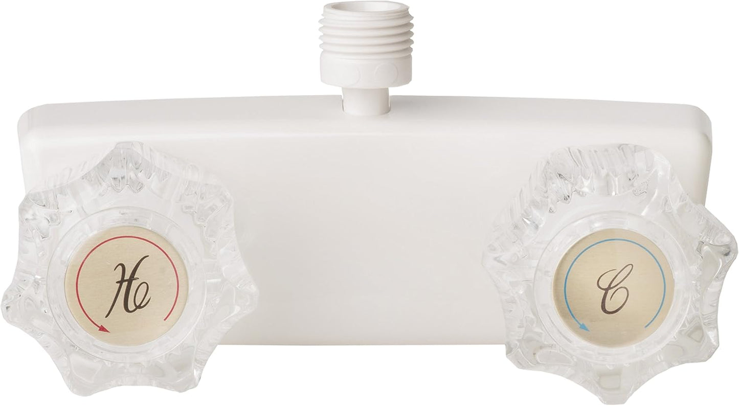 Válvula ducha RV/Motorhome no metálica 2 asas blanco