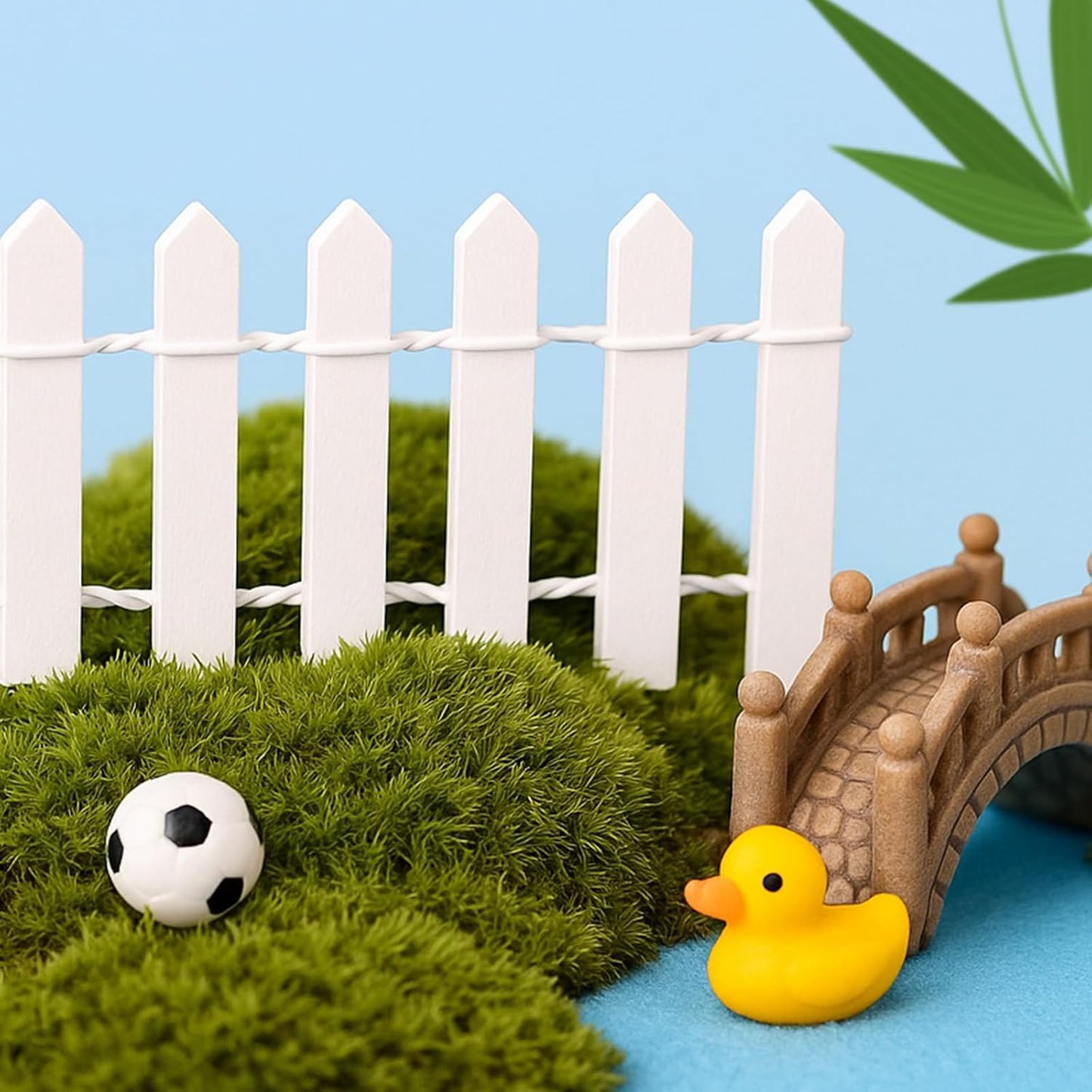 Jardín hadas miniatura 40pulg decoración navidad musgo madera